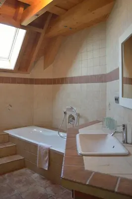 Ein Badezimmer in der Unterkunft Gästehaus Waldecker