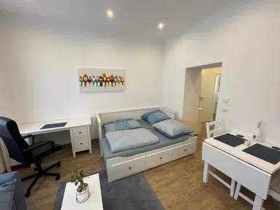 Ein Sitzbereich in der Unterkunft Apartment in Mayen Zentrum nur 100 Meter