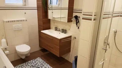 Ein Badezimmer in der Unterkunft Brunnenhof