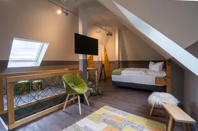 Ein Bett oder Betten in einem Zimmer der Unterkunft Vulkan Villa