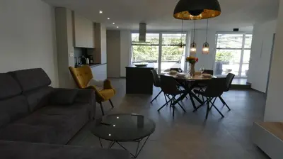Ein Sitzbereich in der Unterkunft Moselufer Apartments