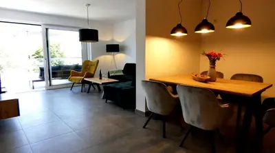 Ein Sitzbereich in der Unterkunft Moselufer Apartments
