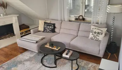 Ein Sitzbereich in der Unterkunft Romantische Ferienwohnung