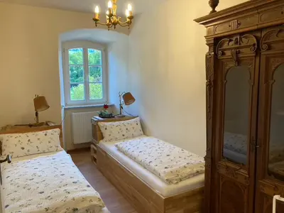Ein Bett oder Betten in einem Zimmer der Unterkunft Schatztruhe - Ferienwohnung