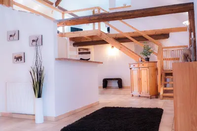 Küche/Küchenzeile in der Unterkunft Besondere Ferienwohnung Spirit auf idyllischem Reiterhof nahe Burg Eltz