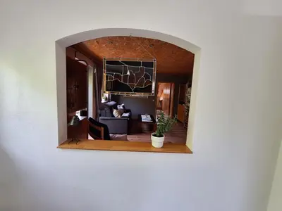 Ein Sitzbereich in der Unterkunft Ferienwohnung Herold