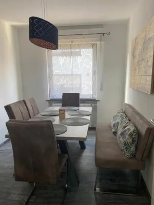 Ein Sitzbereich in der Unterkunft Haus Elsternest