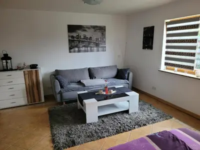 Ein Sitzbereich in der Unterkunft Schöne gemütliche Ferienwohnung im Hunsrück