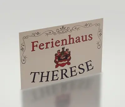 Ein Zertifikat, Auszeichnung, Logo oder anderes Dokument, das in der Unterkunft Ferienhaus Therese ausgestellt ist