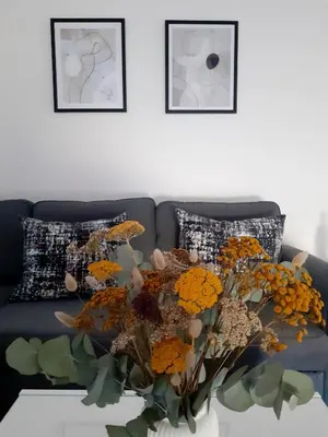 Ein Sitzbereich in der Unterkunft EIFELSTERN-Schöne Ferienwohnung mit Balkon