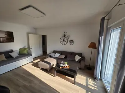 Ein Sitzbereich in der Unterkunft Ferienhaus SteigRhein