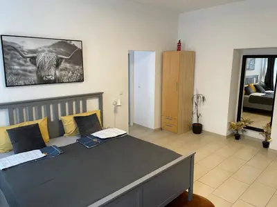 Ein Bett oder Betten in einem Zimmer der Unterkunft Schönes Appartment im Zentrum von Koblenz II
