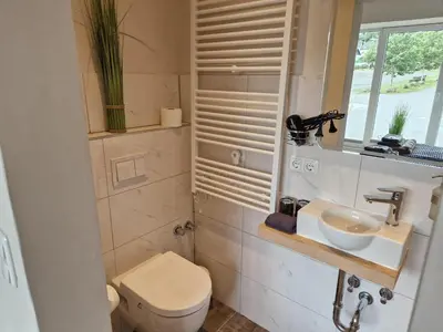 Ein Badezimmer in der Unterkunft Gästehaus am Viehmarkt