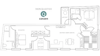 Grundriss der Unterkunft Weinquartier Conzen