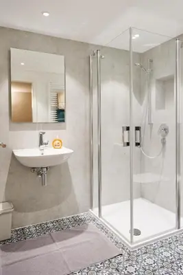 Ein Badezimmer in der Unterkunft Ferienappartements Hermannshöhle