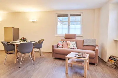 Ein Sitzbereich in der Unterkunft Ferienappartements Hermannshöhle