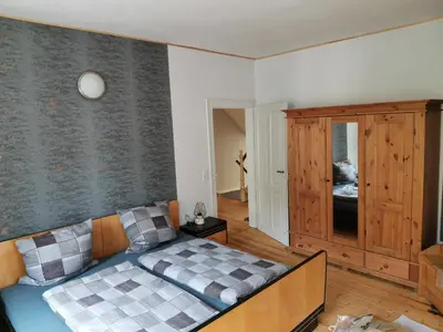 Ein Bett oder Betten in einem Zimmer der Unterkunft Ferienhaus Stahlbergblick