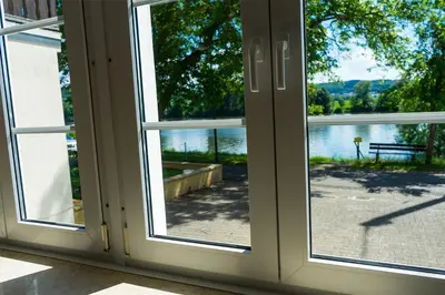Blick auf einen Fluss in der Nähe der Ferienwohnung