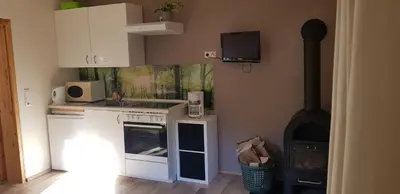 Küche/Küchenzeile in der Unterkunft Neumühle Ferienwohnung 2