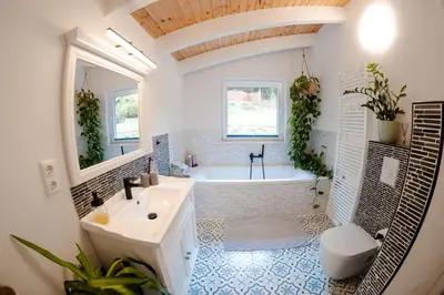 Ein Badezimmer in der Unterkunft Ferienhaus Leonidas