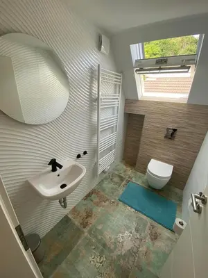 Ein Badezimmer in der Unterkunft Relaxen am Waldesrand Fewo 2