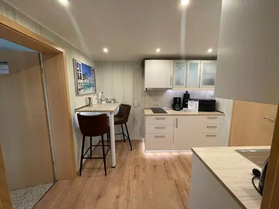 Küche/Küchenzeile in der Unterkunft Moderne Ferienwohnung Zur Schlosshöhe