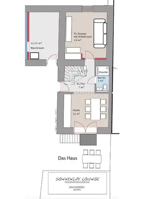 Grundriss der Unterkunft Sonnenlay Lounge - Studio & Ferienhaus