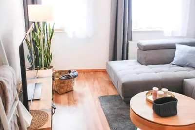 Ein Sitzbereich in der Unterkunft Genuss Cottage - Ferienhaus im Weindorf an der Mosel
