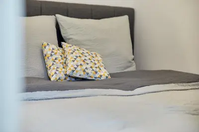 Ein Bett oder Betten in einem Zimmer der Unterkunft Fewo Emma