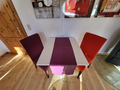 Ein Sitzbereich in der Unterkunft Doppelhaushälfte Scheunenzauber