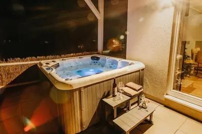 Grundriss der Unterkunft Dolomites Bungalow Eifelsteig w view Terrace BBQ