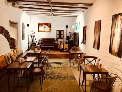 Ein Sitzbereich in der Unterkunft Echternacher Hof - Moselloft