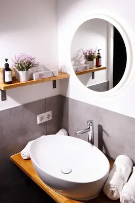 Ein Badezimmer in der Unterkunft Naturhotel Blaubach