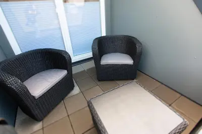 Ein Sitzbereich in der Unterkunft Urlaubsoase Moselglück