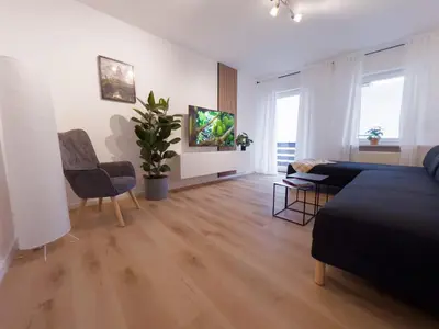 Ein Sitzbereich in der Unterkunft 3-Zimmer Apartment 88 qm bis zu 8 Personen