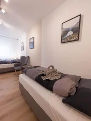 Ein Sitzbereich in der Unterkunft 3-Zimmer Apartment 88 qm bis zu 8 Personen