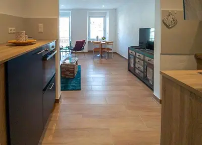 Küche/Küchenzeile in der Unterkunft Moselliebe Zell