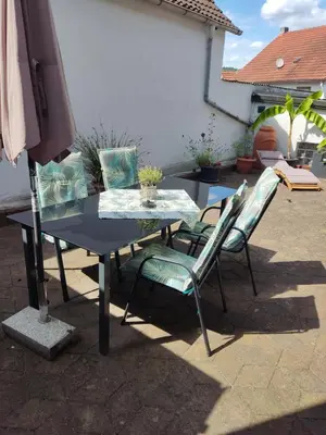 Ein Sitzbereich in der Unterkunft Ferienhaus Nepomuk