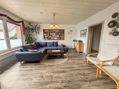 Ein Sitzbereich in der Unterkunft Ferienwohnung Friedel und Käthe