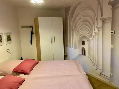 Ein Bett oder Betten in einem Zimmer der Unterkunft Ferienappartement Greiff