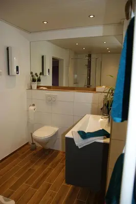 Ein Badezimmer in der Unterkunft Klein's Hochwaldscheune