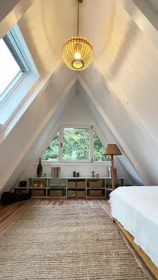 Ein Bett oder Betten in einem Zimmer der Unterkunft Design Chalet Vulkaneifel