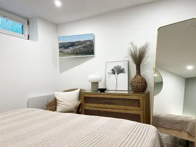 Ein Bett oder Betten in einem Zimmer der Unterkunft Design Chalet Vulkaneifel
