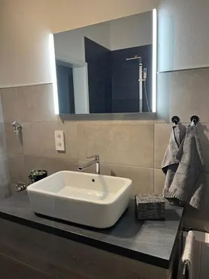 Ein Badezimmer in der Unterkunft Ferienwohnung am Wald-und Wiesenkorb