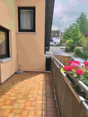 Ein Balkon oder eine Terrasse in der Unterkunft Ferienwohnung 