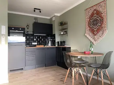 Küche/Küchenzeile in der Unterkunft #1 Studioapartment mit Loreleyblick direkt an der schönsten Etappe des Rheinsteigs