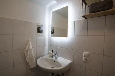 Ein Badezimmer in der Unterkunft Modernes & zentrales Micro-Apartment