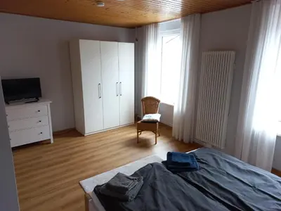 Ein Bett oder Betten in einem Zimmer der Unterkunft Ferien im Winzerhaus