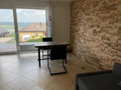 Ein Sitzbereich in der Unterkunft Ferienwohnung Lara