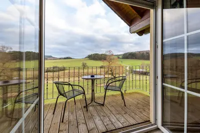 Ein Balkon oder eine Terrasse in der Unterkunft Ferienwohnung Linda